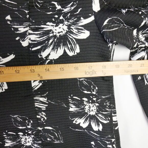 Christopher & Banks Womens Size S Flower Print Black & White Jacket One Button - Picture 8 of 11